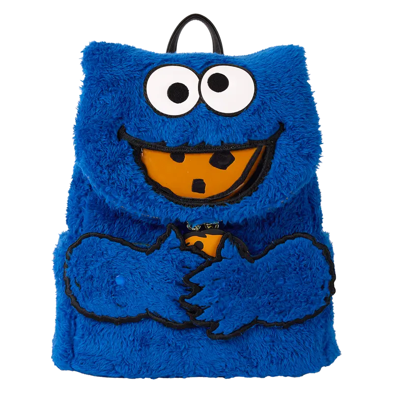 Loungefly Sesame Street Cookie Monster Plush Cosplay Mini Backpack With Coin Bag Loungefly