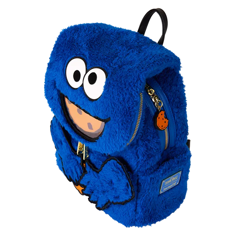 Loungefly Sesame Street Cookie Monster Plush Cosplay Mini Backpack With Coin Bag Loungefly