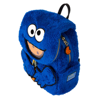 Thumbnail for Loungefly Sesame Street Cookie Monster Plush Cosplay Mini Backpack With Coin Bag Loungefly