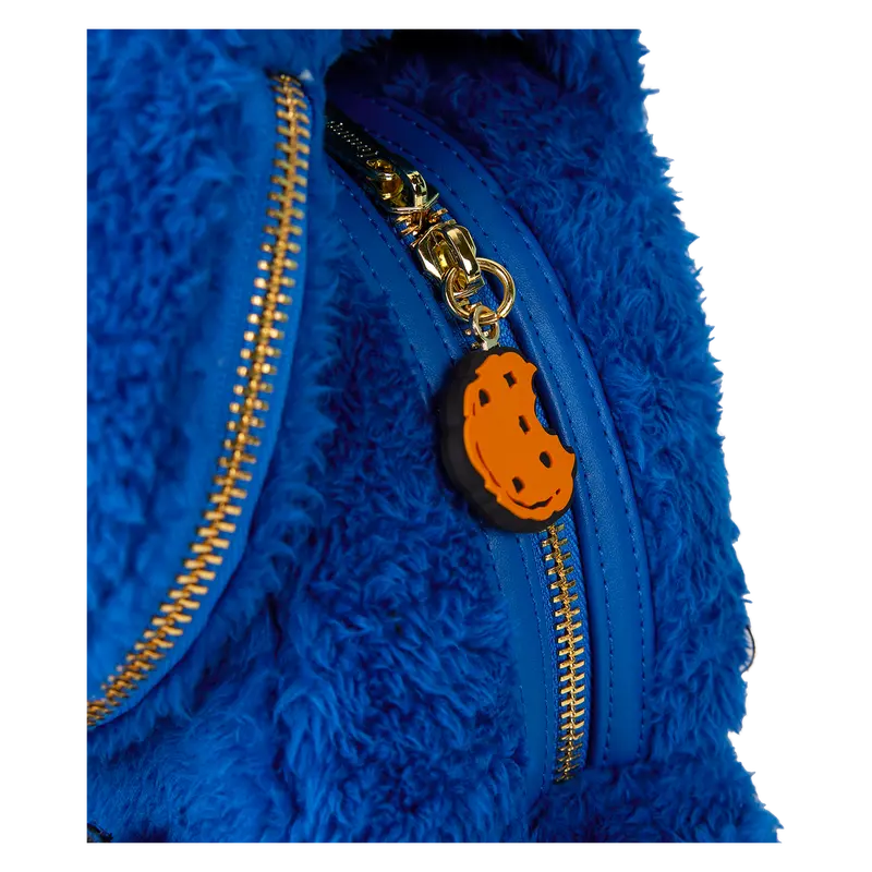 Loungefly Sesame Street Cookie Monster Plush Cosplay Mini Backpack With Coin Bag Loungefly