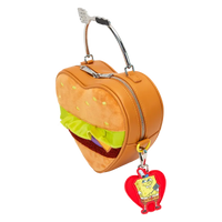 Thumbnail for Loungefly SpongeBob SquarePants Krabby Patty Plush Heart Figural Crossbody Bag Loungefly