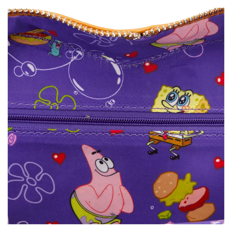 Loungefly SpongeBob SquarePants Krabby Patty Plush Heart Figural Crossbody Bag Loungefly