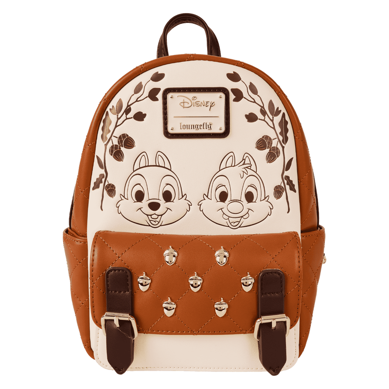 Loungefly Chip 'n' Dale Acorn Quilted Texture Mini Backpack
