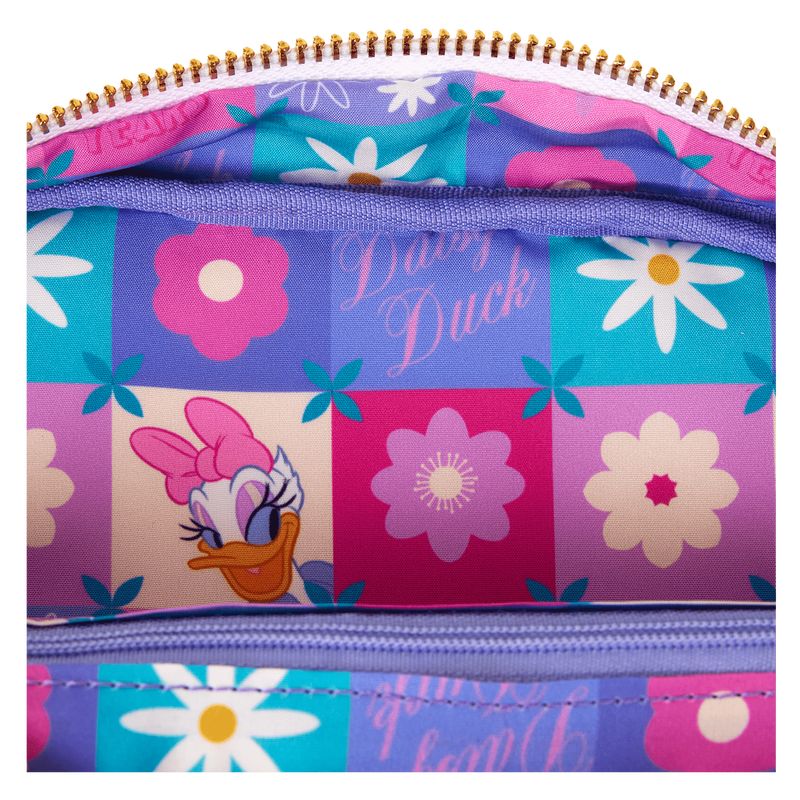Loungefly Disney Daisy Duck 85th Anniversary Nylon Sling Crossbody Bag with Coin Bag