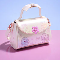 Thumbnail for Loungefly Disney Stitch & Angel Cherry Blossom Bow Handle Crossbody Bag