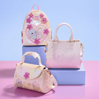 Thumbnail for Loungefly Disney Stitch & Angel Cherry Blossom Bow Handle Crossbody Bag