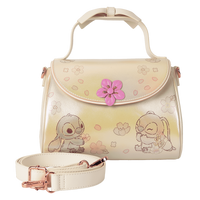 Thumbnail for Loungefly Disney Stitch & Angel Cherry Blossom Bow Handle Crossbody Bag