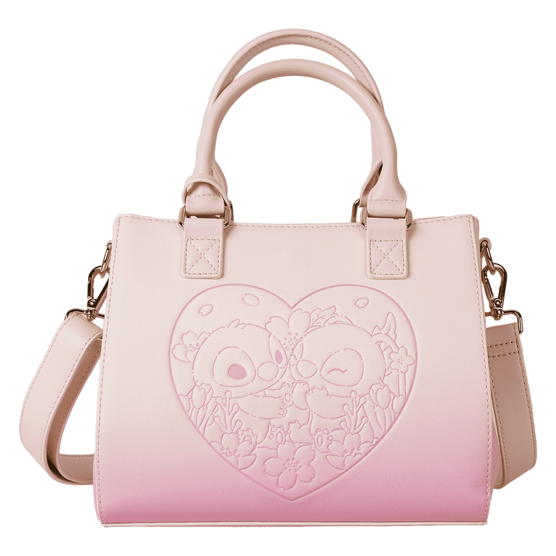 Loungefly Disney Stitch & Angel Cherry Blossom Heart Crossbody Bag