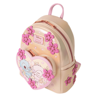 Thumbnail for Loungefly Disney Stitch & Angel Cherry Blossom Heart Mini Backpack