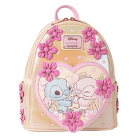 Thumbnail for Loungefly Disney Stitch & Angel Cherry Blossom Heart Mini Backpack