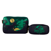 Thumbnail for Loungefly Jurassic World Jungle Dinosaur Silhouette Sling Crossbody Bag With Coin Bag