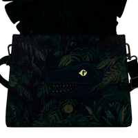 Thumbnail for Loungefly Jurassic World Jungle Velociraptor Glow Crossbody Bag