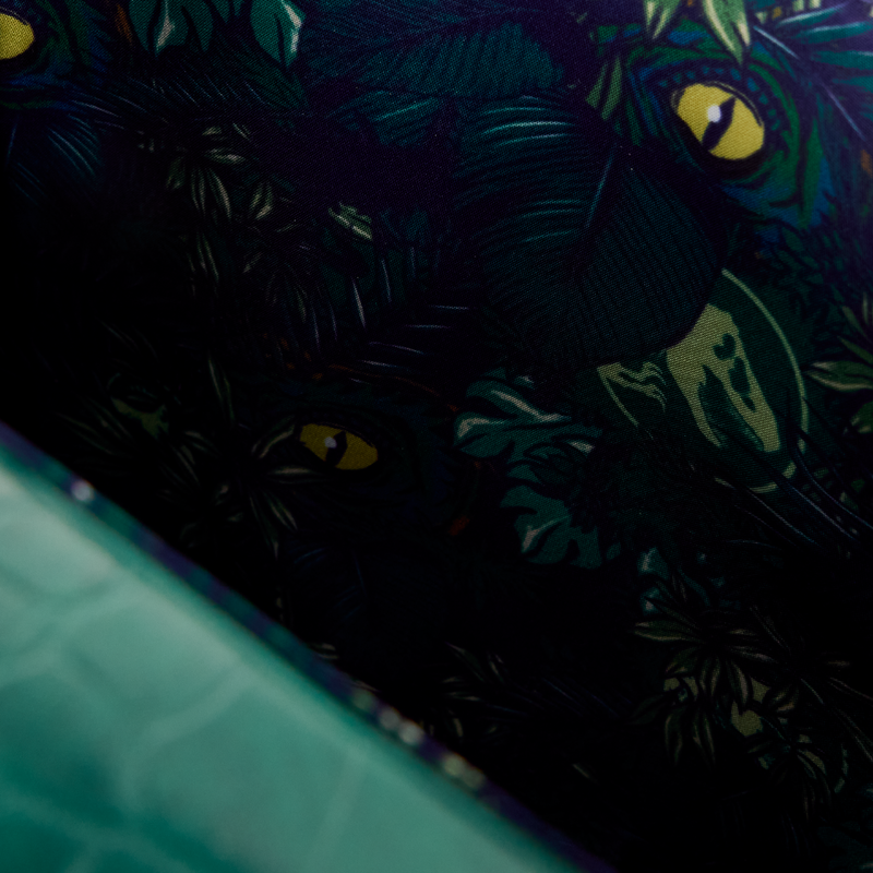 Loungefly Jurassic World Jungle Velociraptor Glow Crossbody Bag