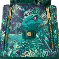 Thumbnail for Loungefly Jurassic World Jungle Velociraptor Glow Drawstring Mini Backpack