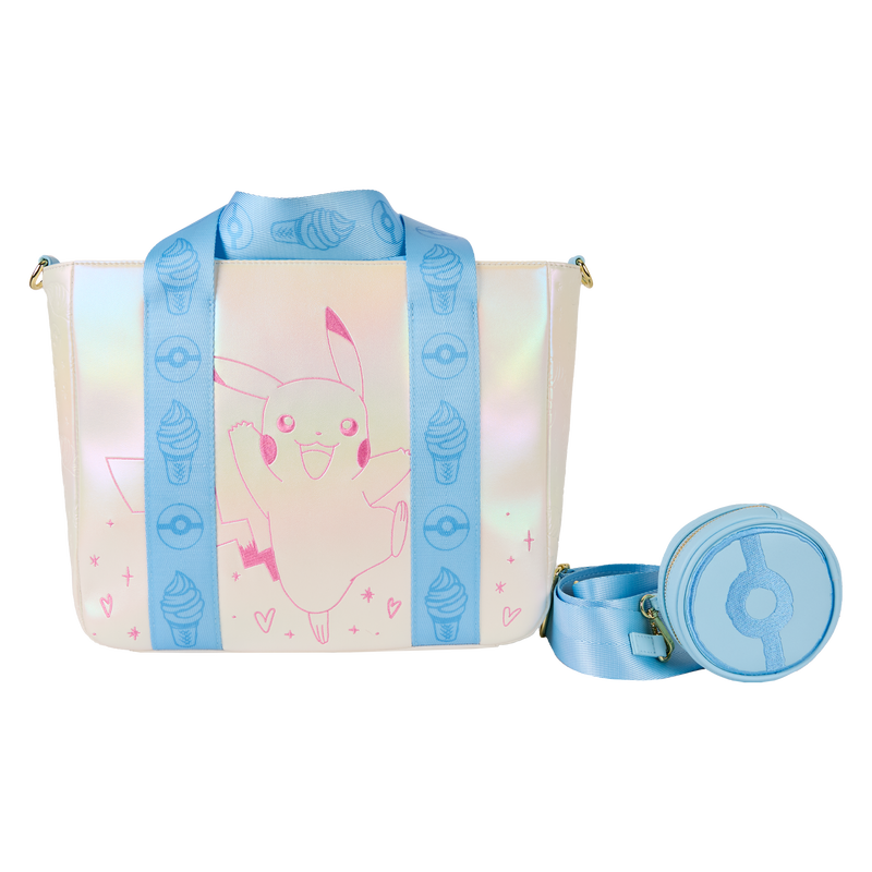 Loungefly Pokémon Iridescent Pikachu Tote Crossbody Bag with Coin Bag