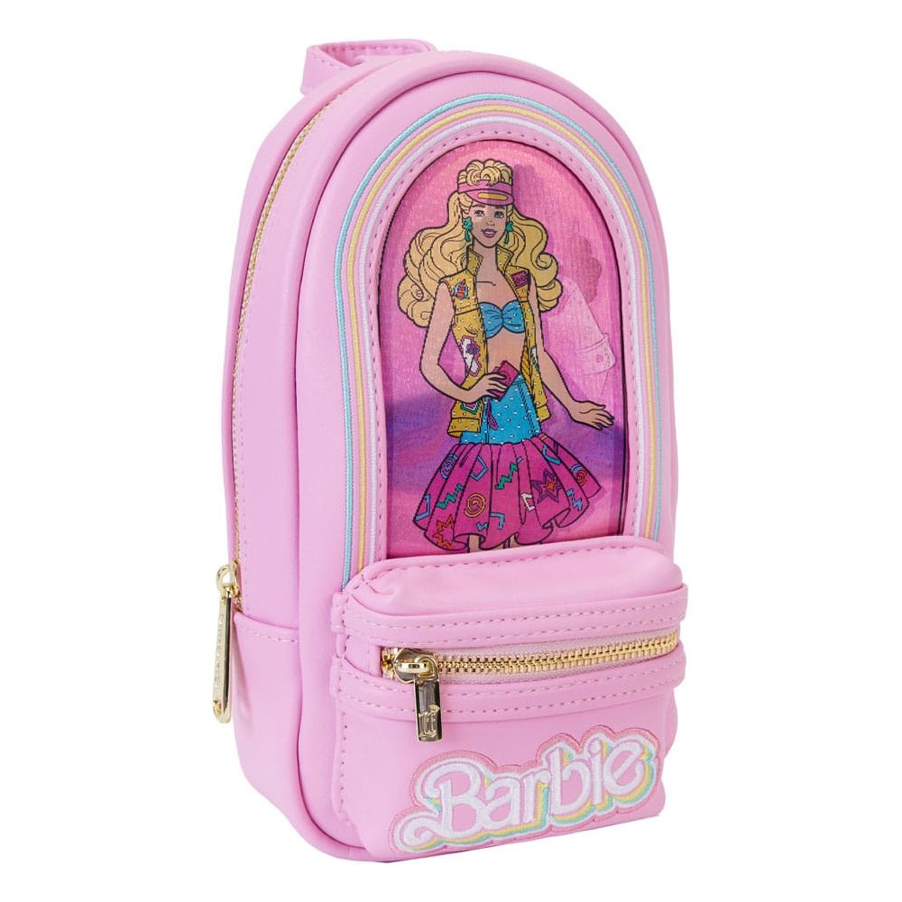 Mattel by Loungefly Pencil Case Mini Backpack Barbie 65th Anniversary Doll Box Loungefly