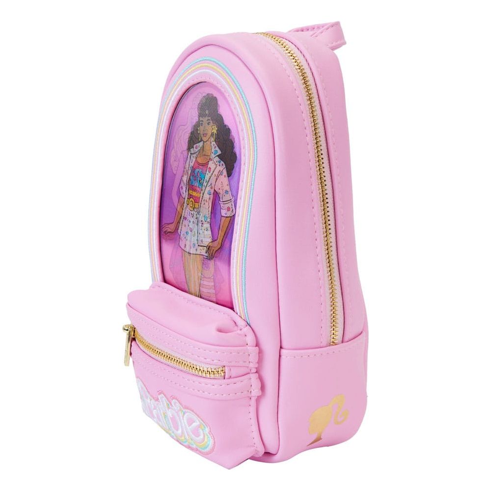 Mattel by Loungefly Pencil Case Mini Backpack Barbie 65th Anniversary Doll Box Loungefly