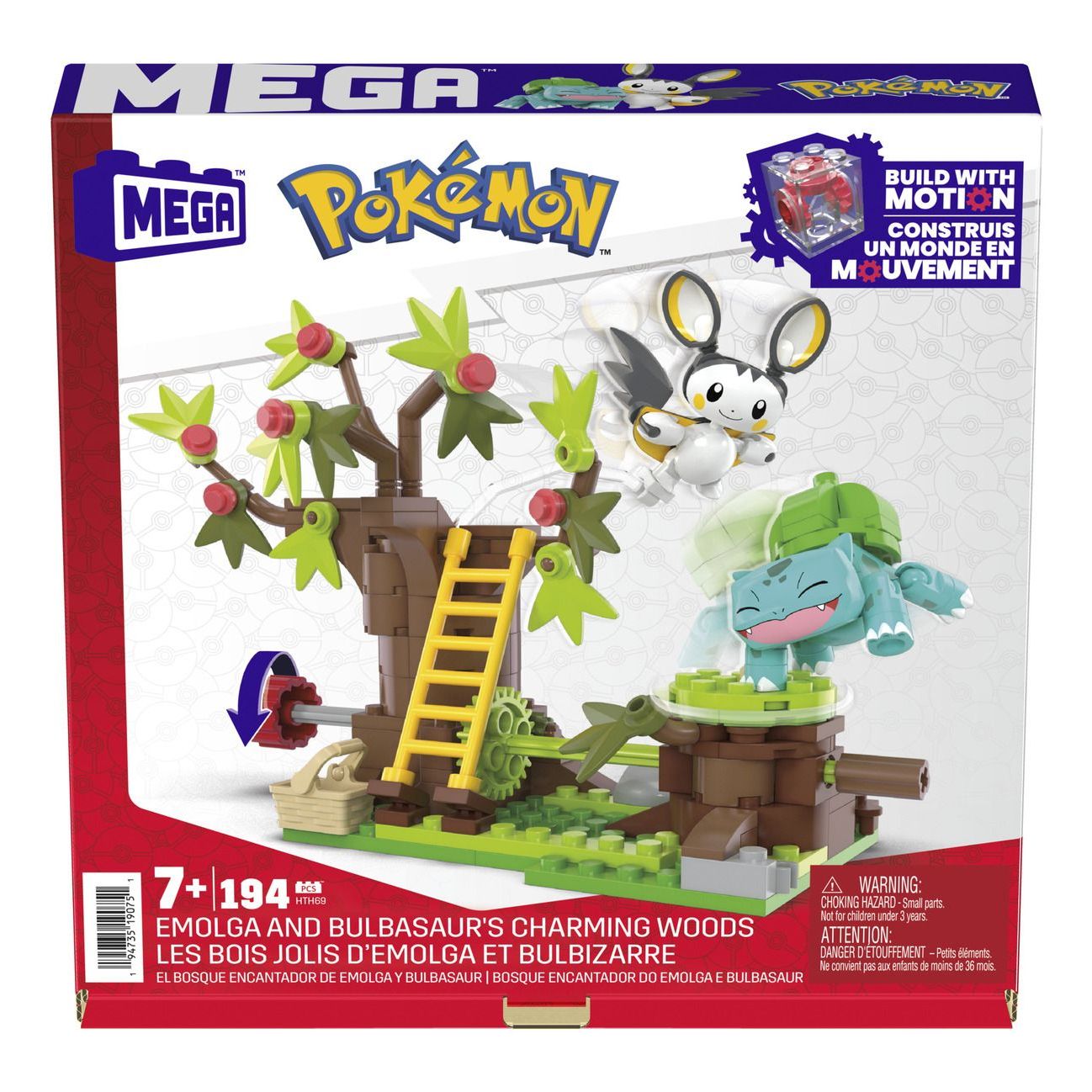 Mega Bloks Pokemon - Emolga and Bulbasaur Charming Woods Mega