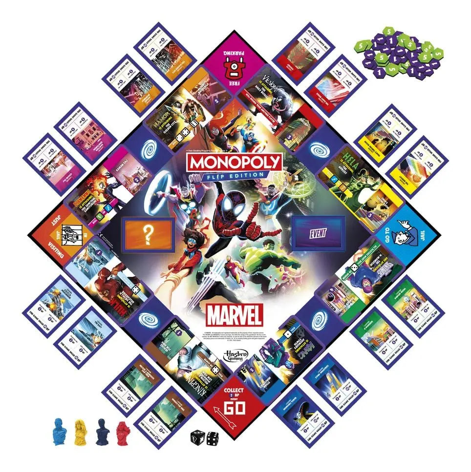 Monopoly Flip Edition Marvel Hasbro Gaming