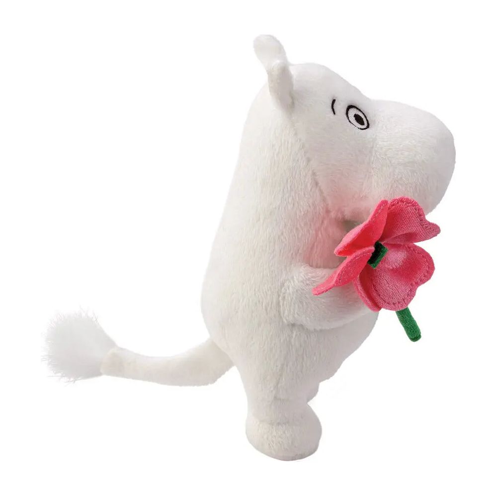 Moomin Standing with Pink Flower Soft Toy Aurora