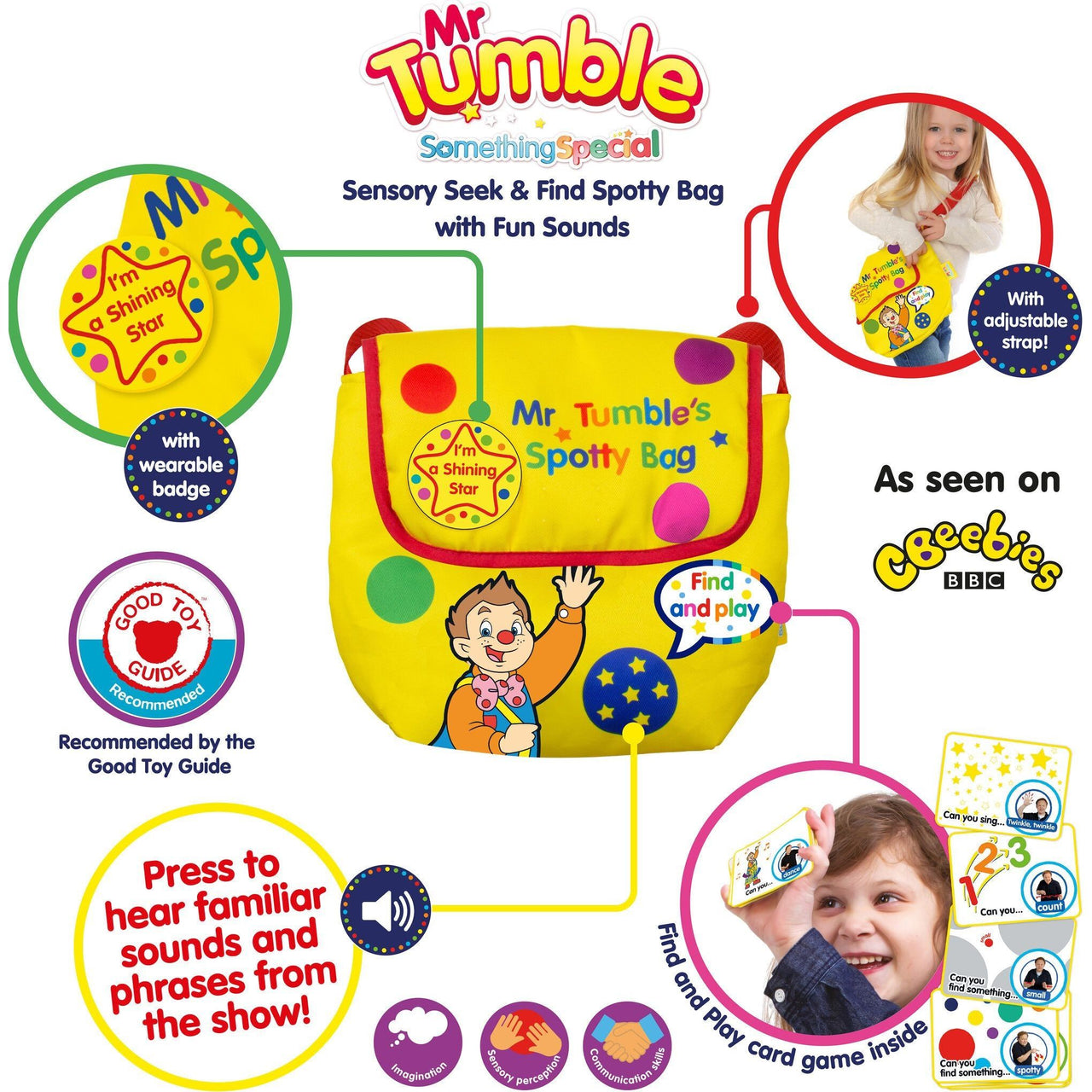Mr Tumble's Sensory Seek And Find Spotty Bag With Fun Sounds Mr Tumble