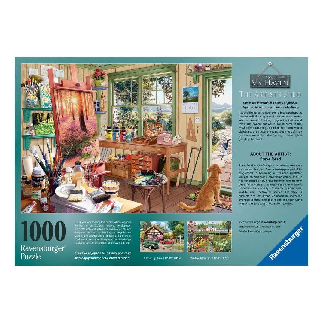 Ravensburger My Haven No. 11 The Artist's Shed 1000 Piece Puzzle – The  Puzzle Collections