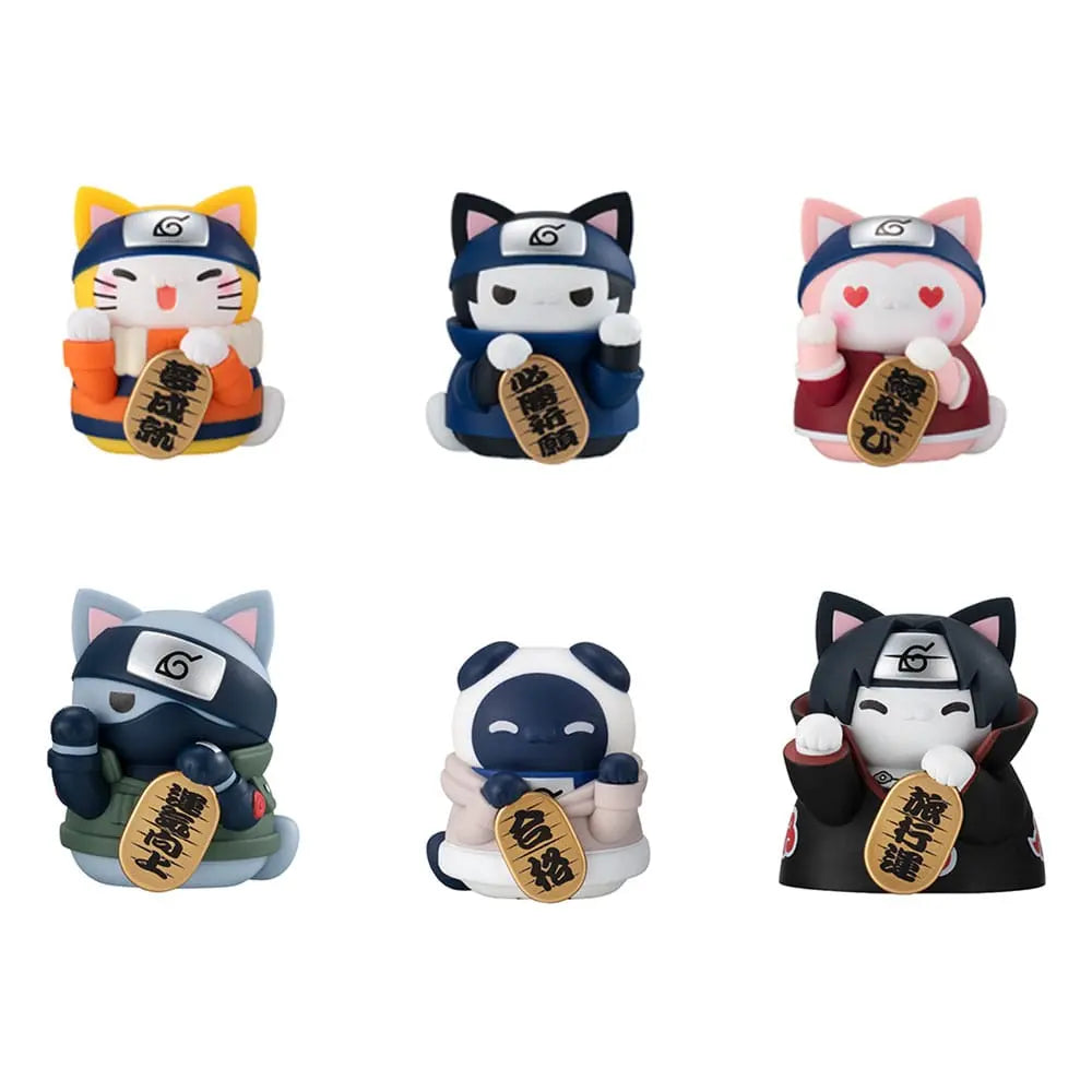 Naruto-Nyaruto! Mega Cat Project Nyaruto! Trading Figures Beckoning cat fortune one more time 7 cm Assortment 6 Pack MegaHouse
