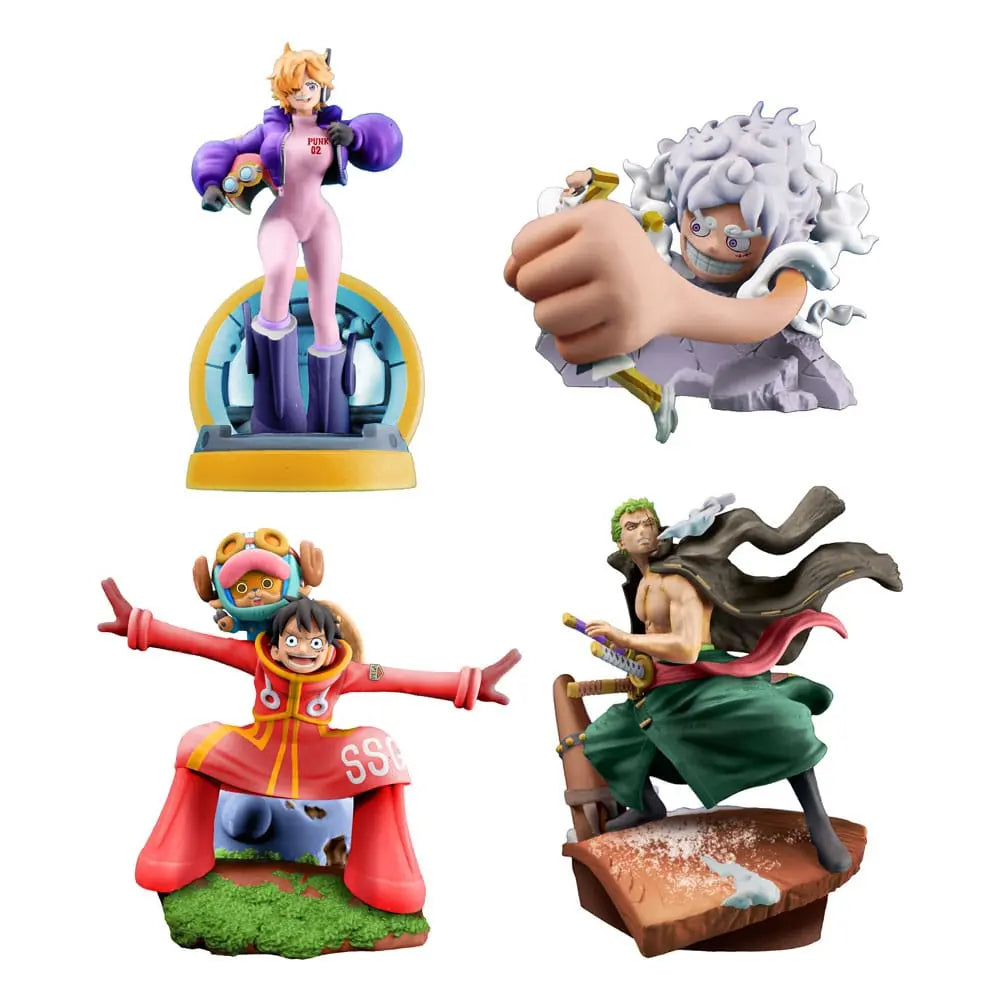 One Piece Petitrama PVC Mini Statue Logbox Re Birth Egghead Set 9 cm MegaHouse