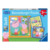 Thumbnail for Peppa Pig 3x 49 Piece Jigsaw Puzzle Ravensburger