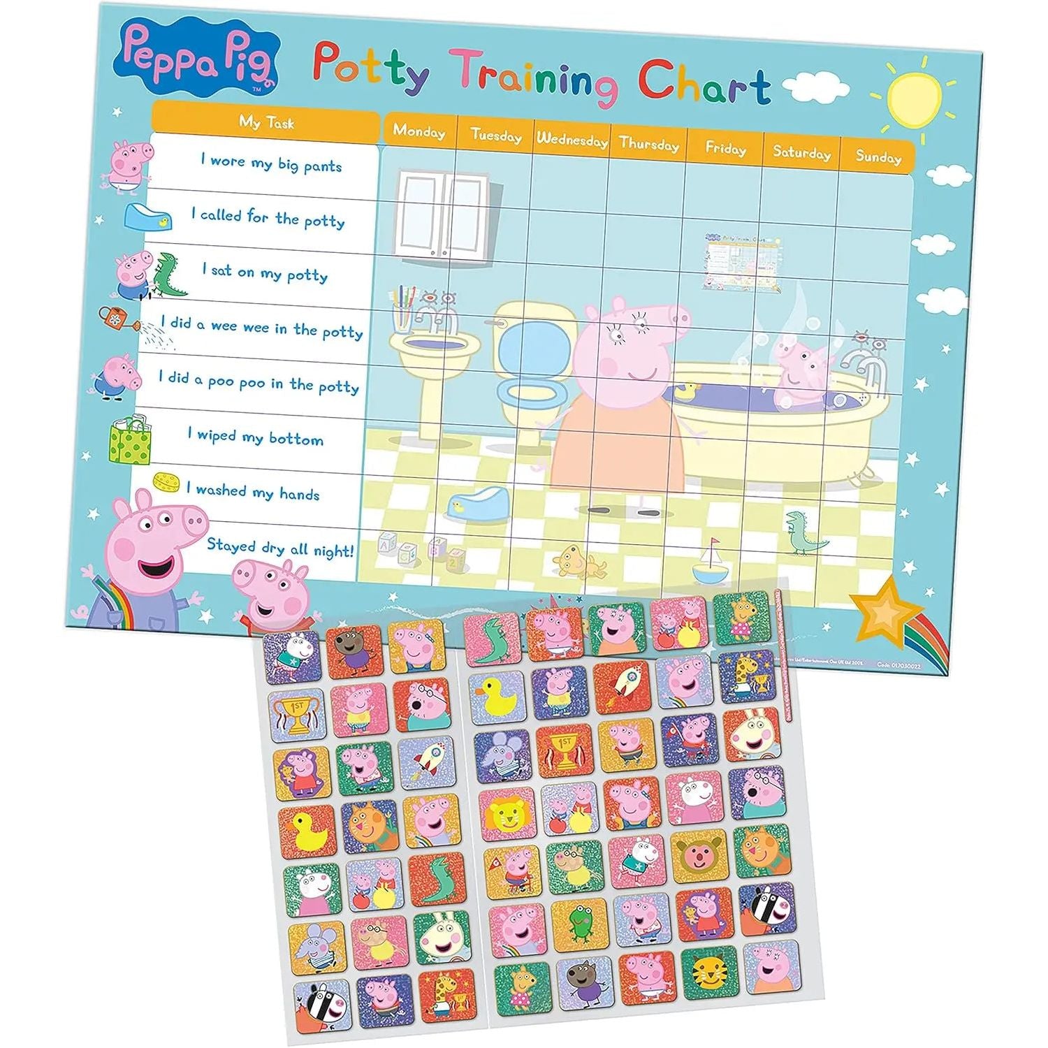 Peppa Pig Potty Training Reward Chart with Stickers Paper Projects