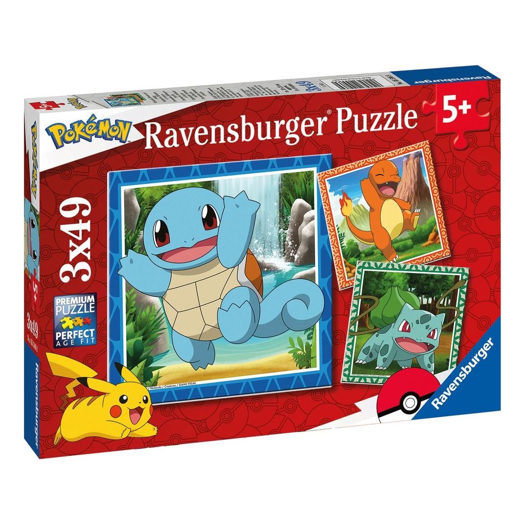 Pokemon 3x 49 Piece Jigsaw Puzzle Ravensburger