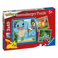 Thumbnail for Pokemon 3x 49 Piece Jigsaw Puzzle Ravensburger