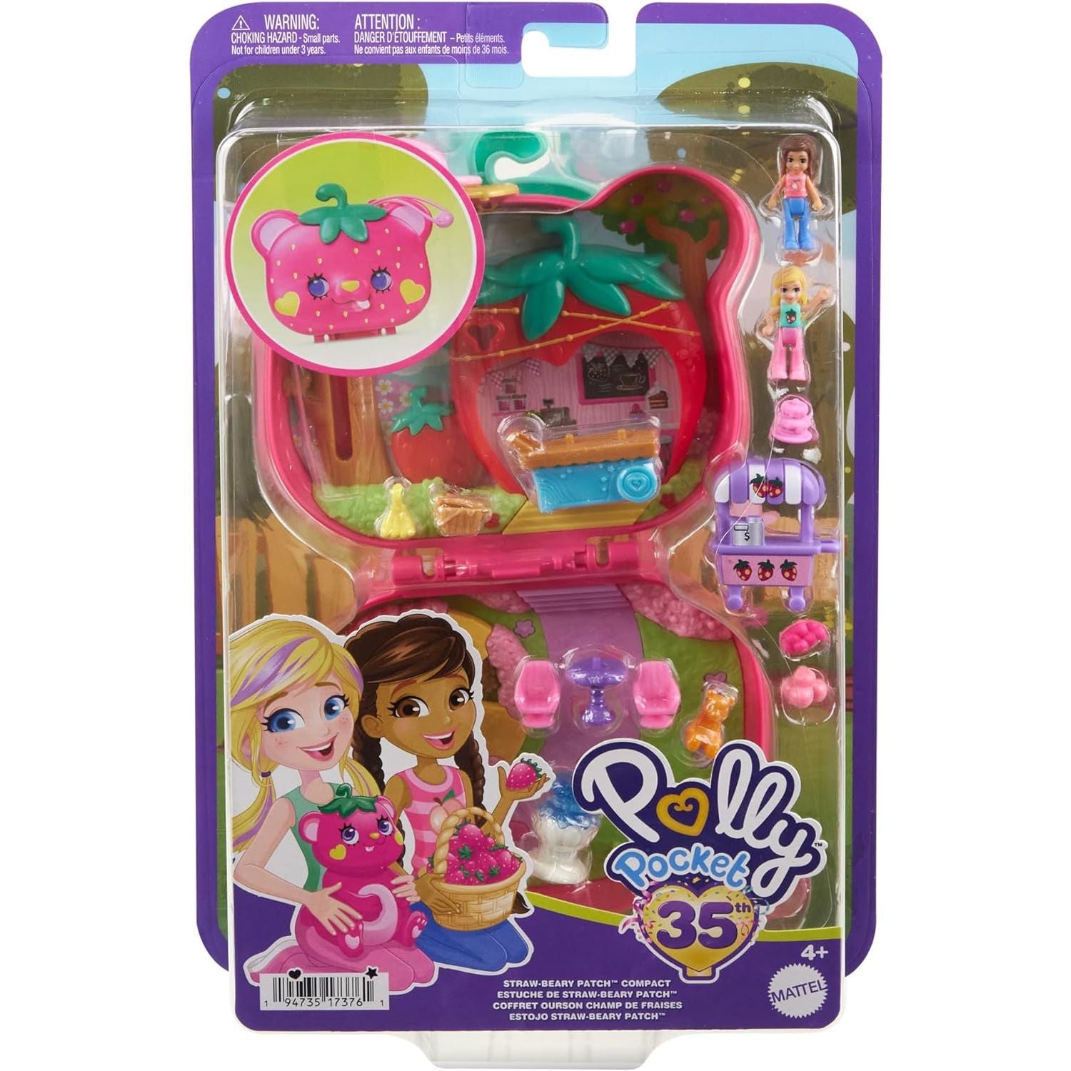 Polly Pocket Straw-Beary Patch Compact Polly Pocket