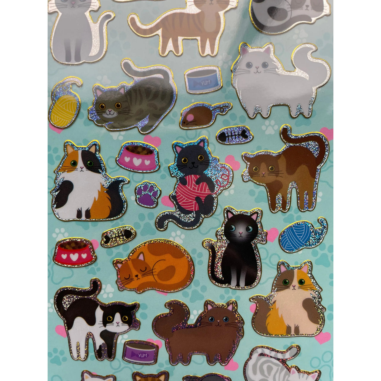 Purrfect Kittens Sparkly Cat Stickers Paper Projects