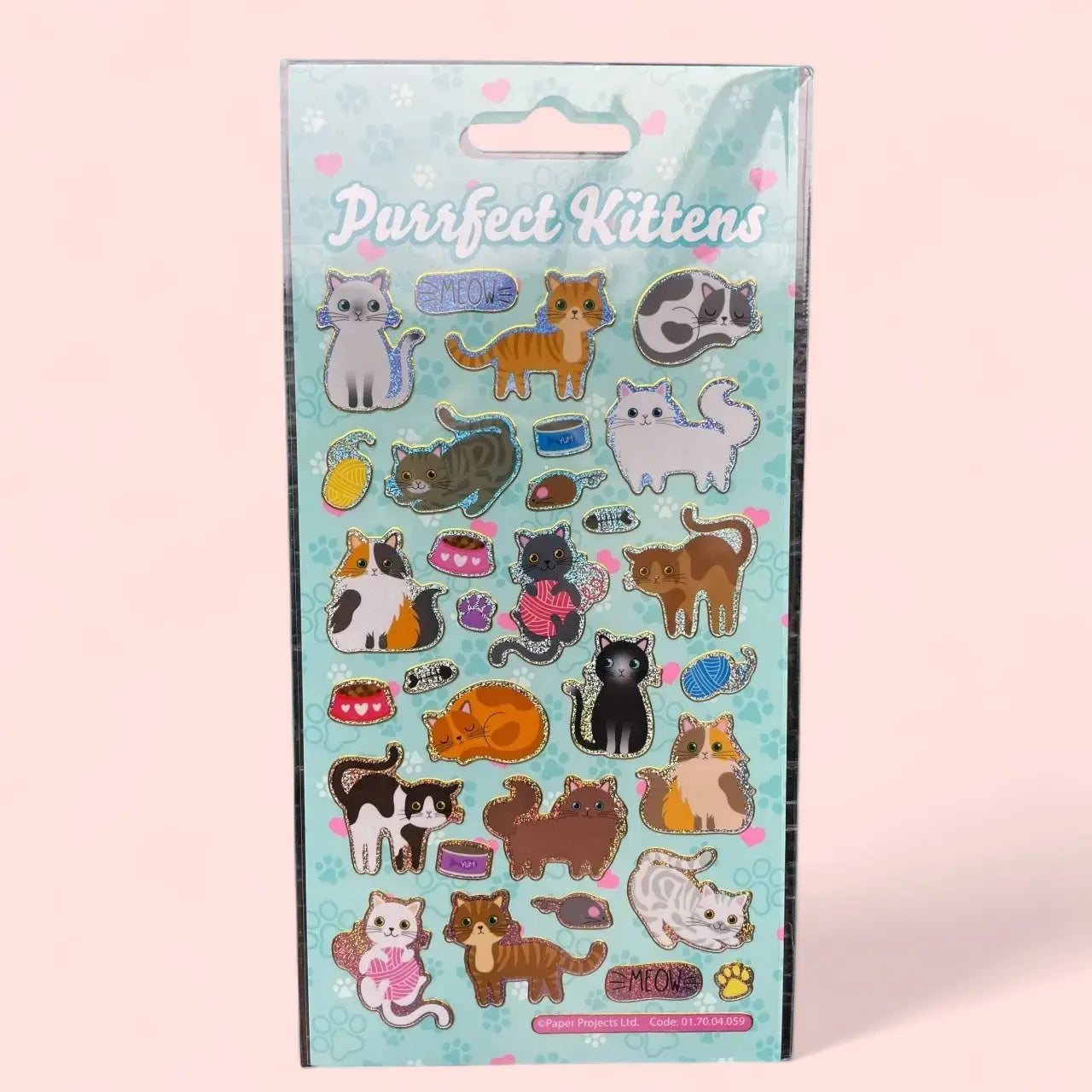 Purrfect Kittens Sparkly Cat Stickers Paper Projects