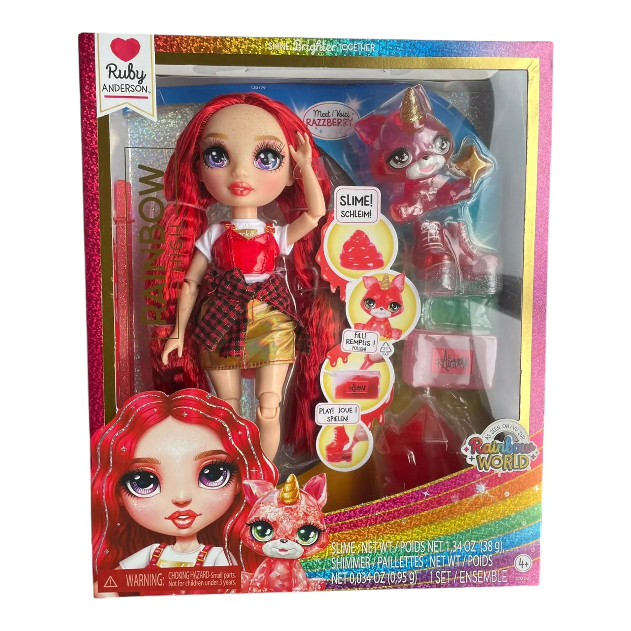 Rainbow High Classic Shimmer Doll Ruby With Slime Rainbow High