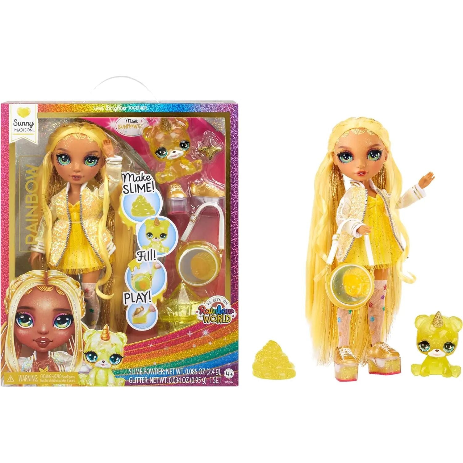 Rainbow High Classic Shimmer Doll Sunny With Slime Rainbow High
