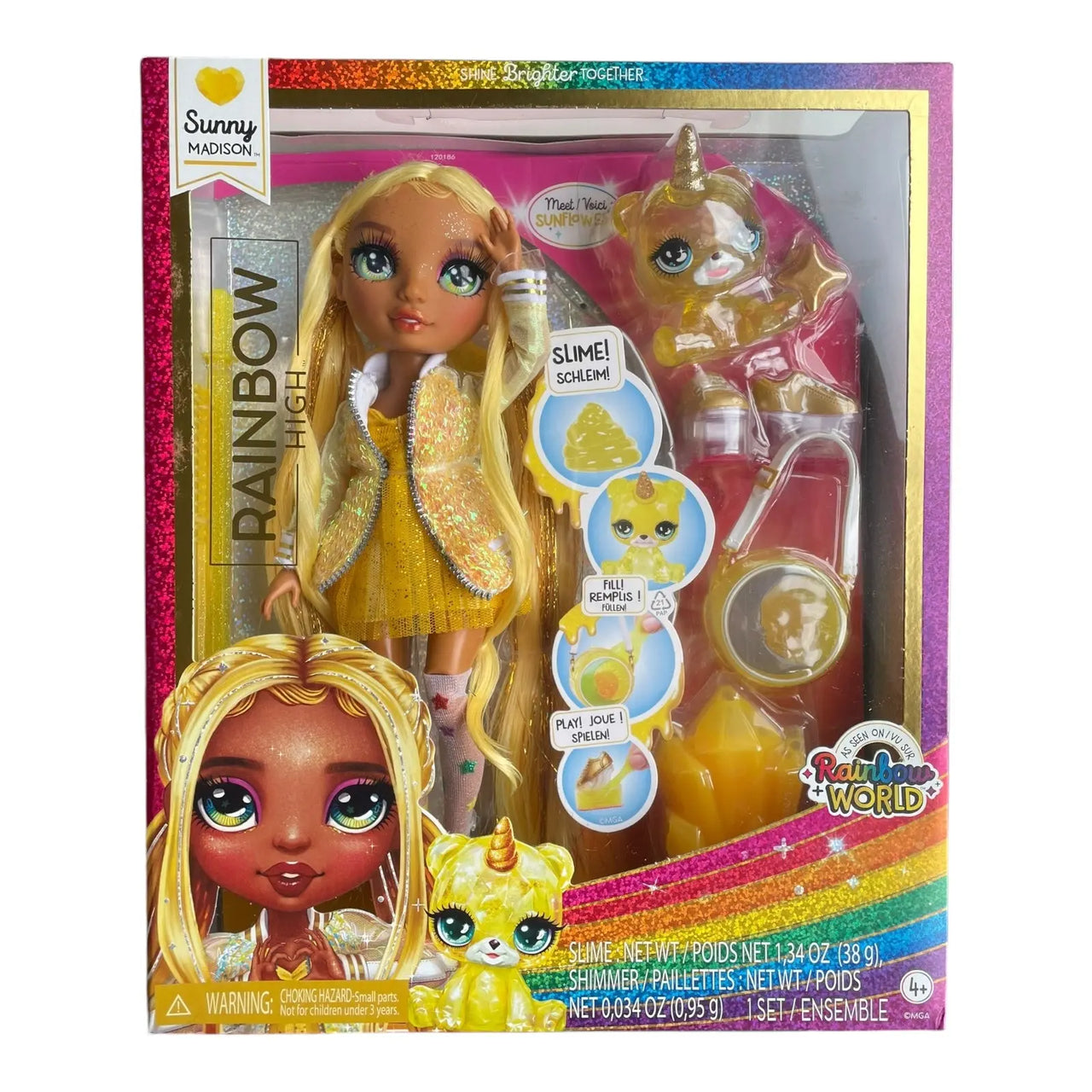 Rainbow High Classic Shimmer Doll Sunny With Slime Rainbow High