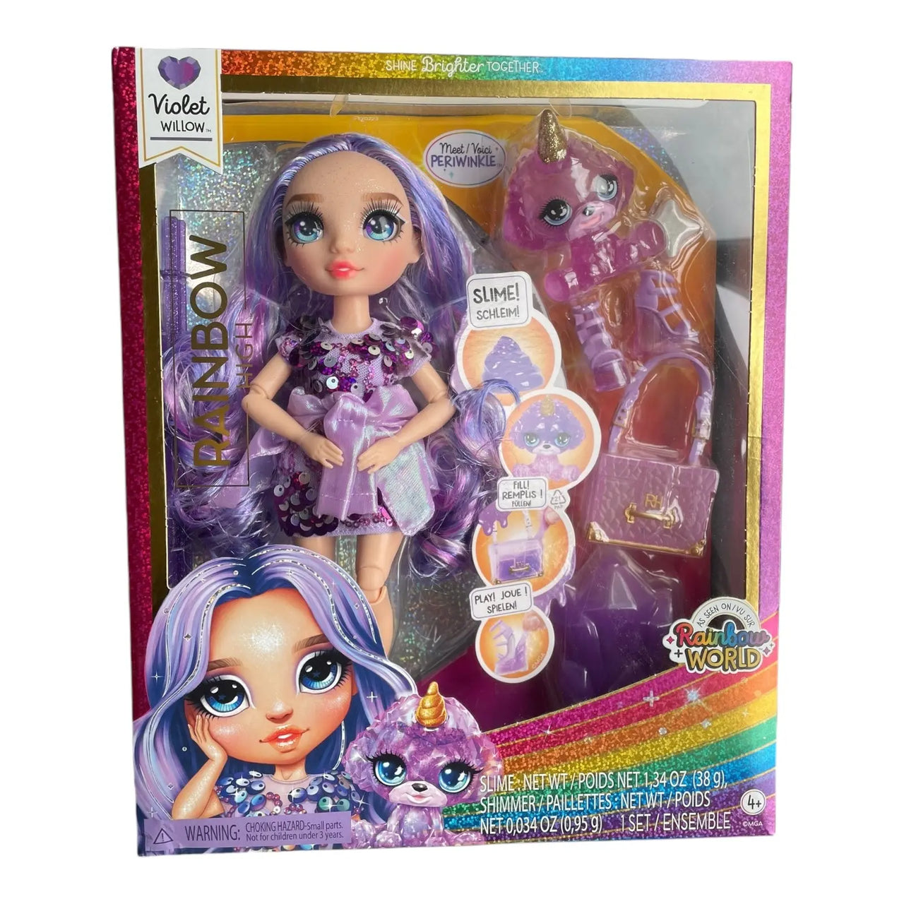 Rainbow High Classic Shimmer Doll Violet With Slime Rainbow High