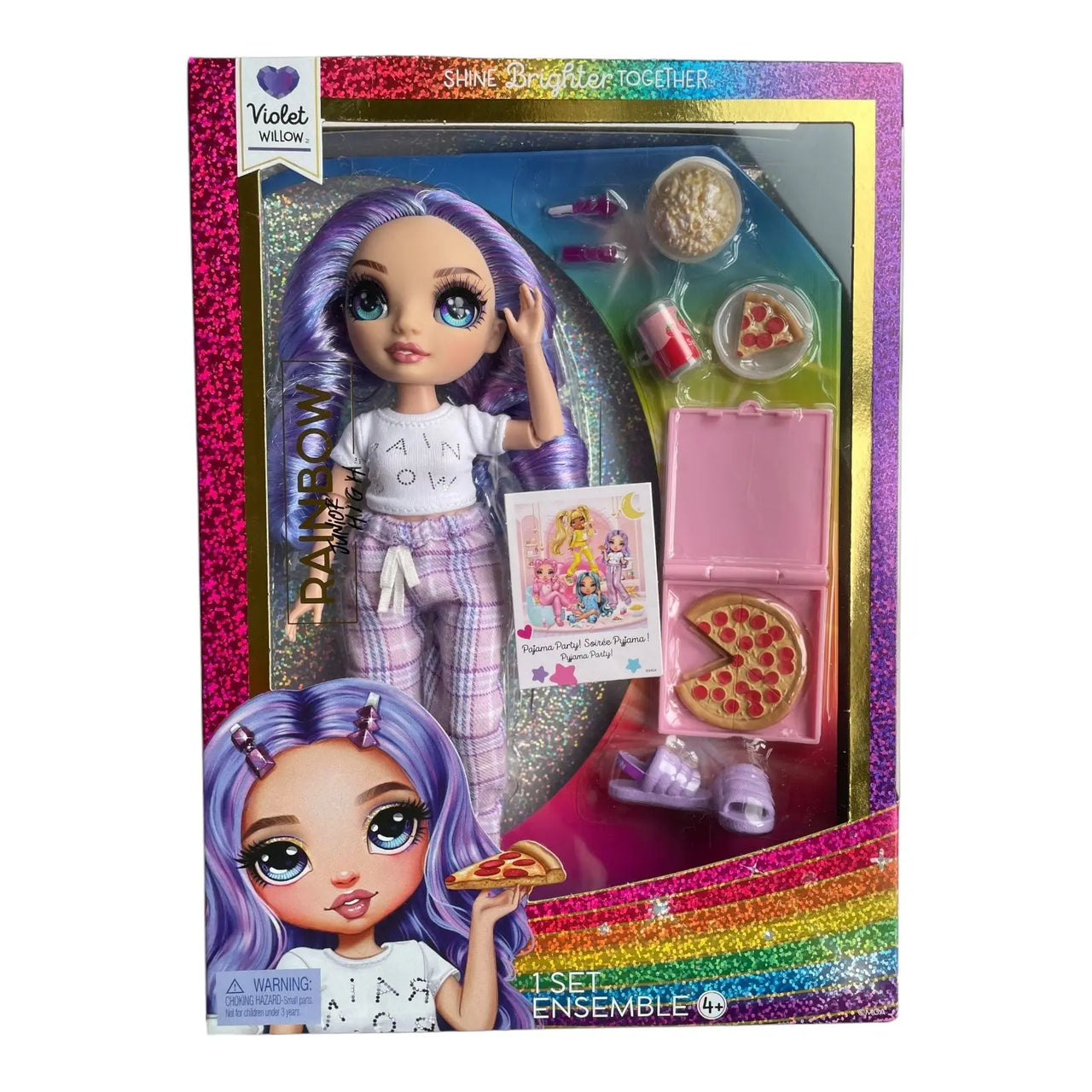 Rainbow High Junior High PJ Party Violet Doll Rainbow High