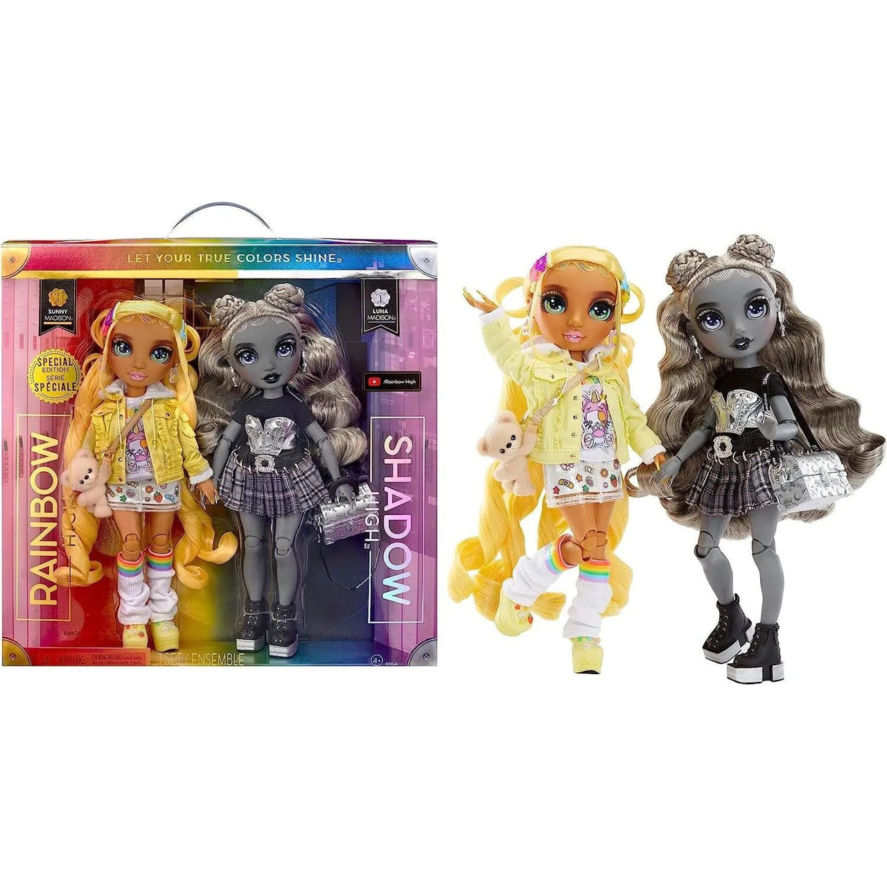 Rainbow High Shadow High Special Edition Madison Twins 2 Pack Dolls Sunny & Luna Rainbow High