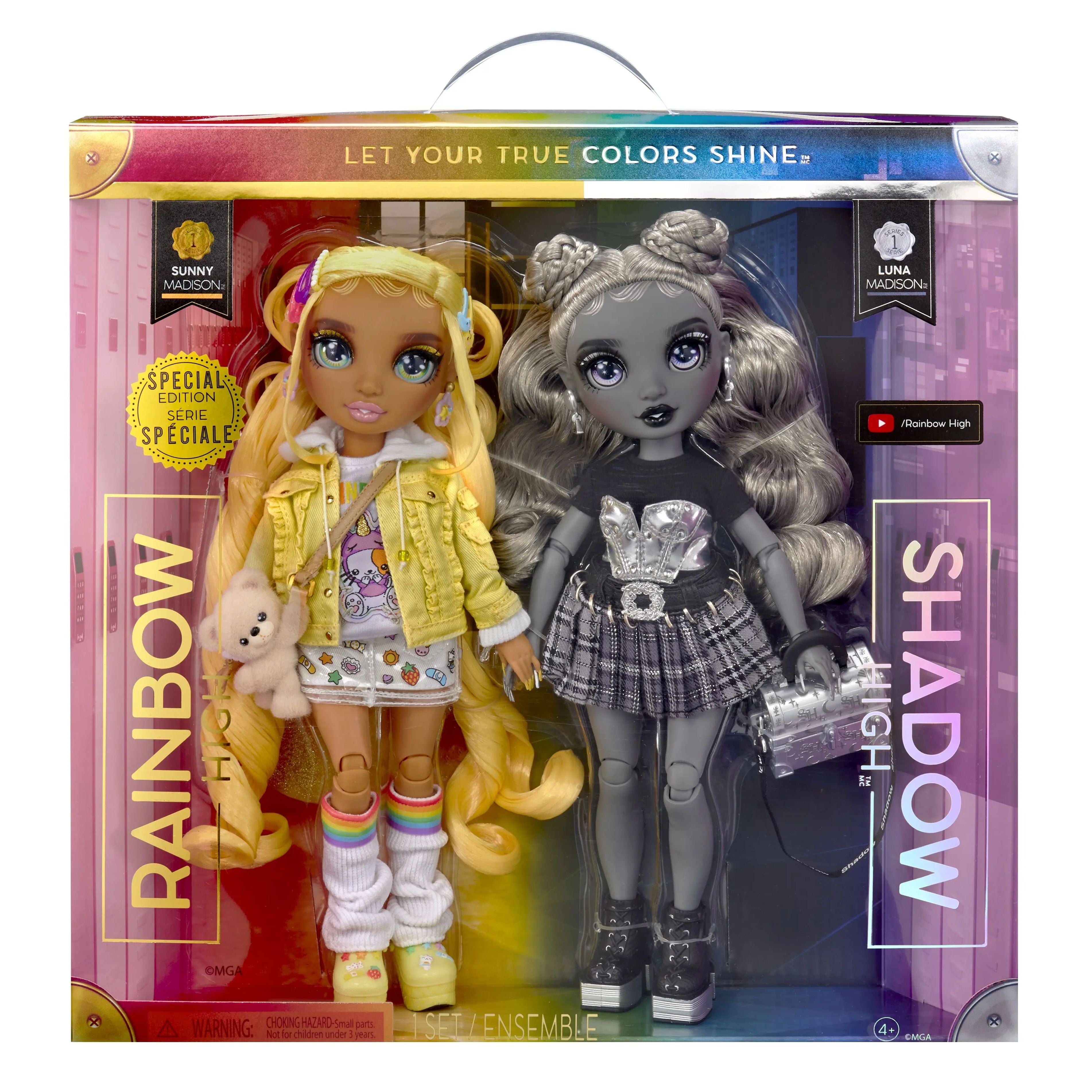 Rainbow High Shadow High Special Edition Madison Twins 2 Pack Dolls Sunny & Luna Rainbow High