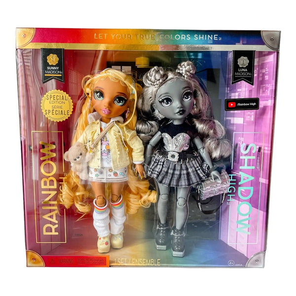 Rainbow High Shadow High Madison Twins 2 Pack - SUNNY & LUNA - Fashion  Dolls with Yellow & Grey Designer Mix & Match Outfits with Accessories -  Great