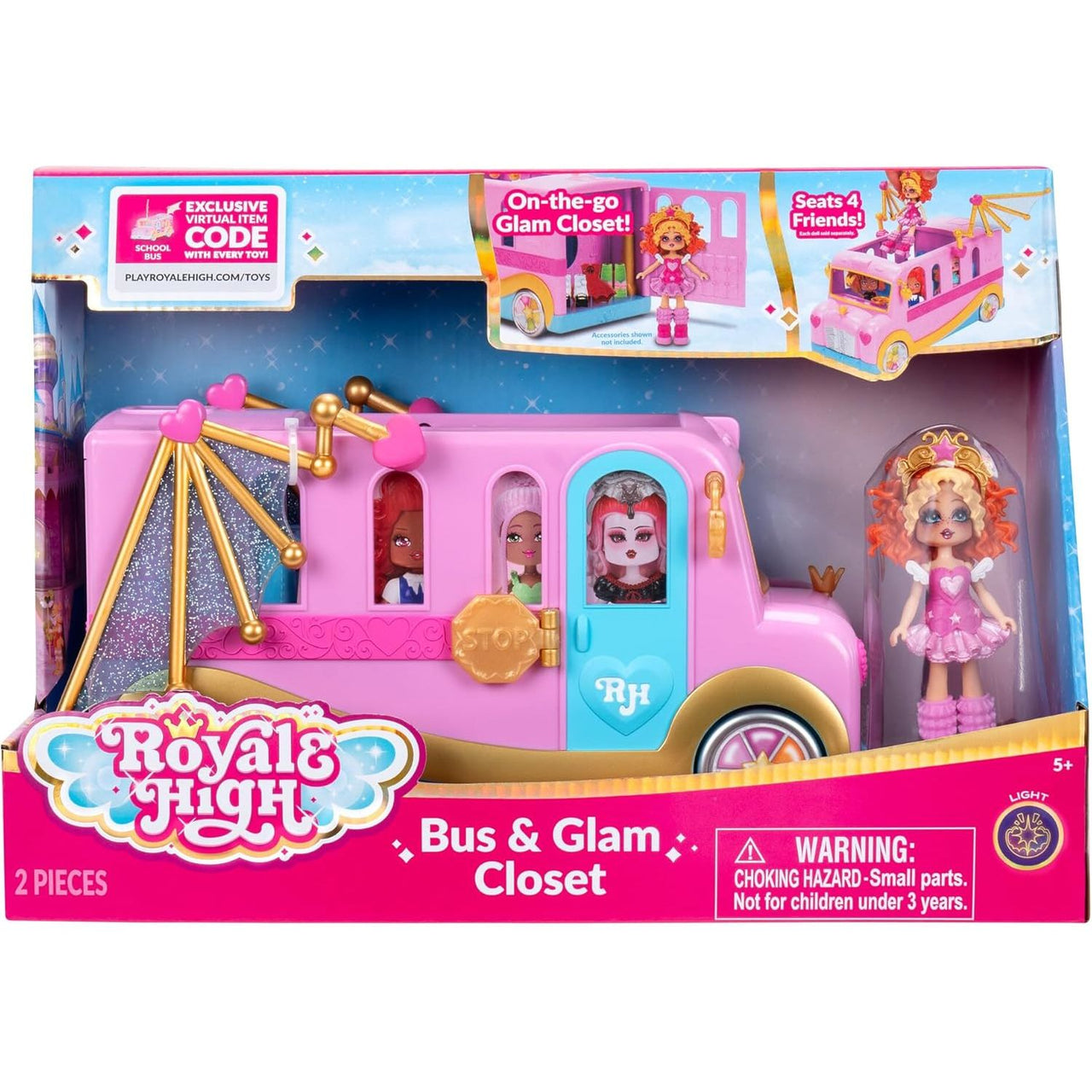 Roblox Royale High Bus & Glam Closet Playset Jazwares