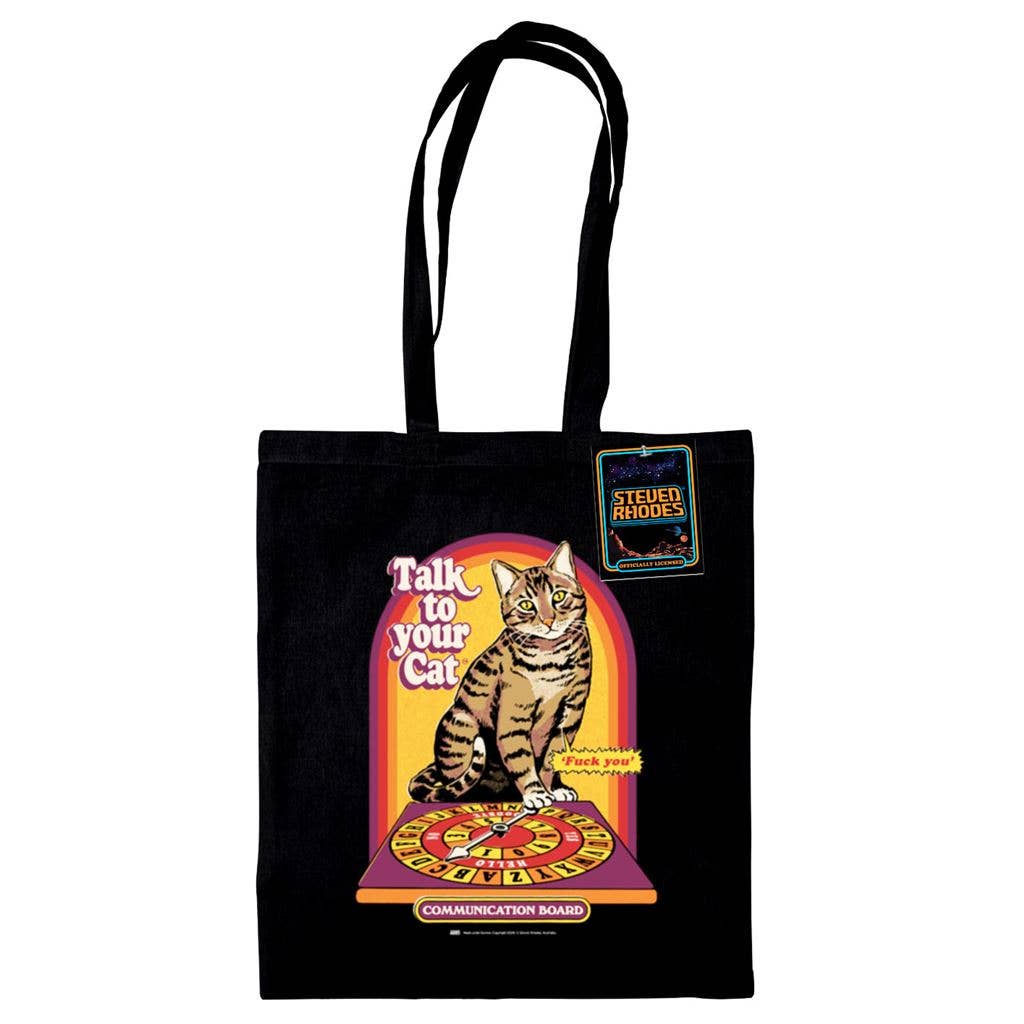 Steven Rhodes (Talk To Your Cat) Black Tote Bag