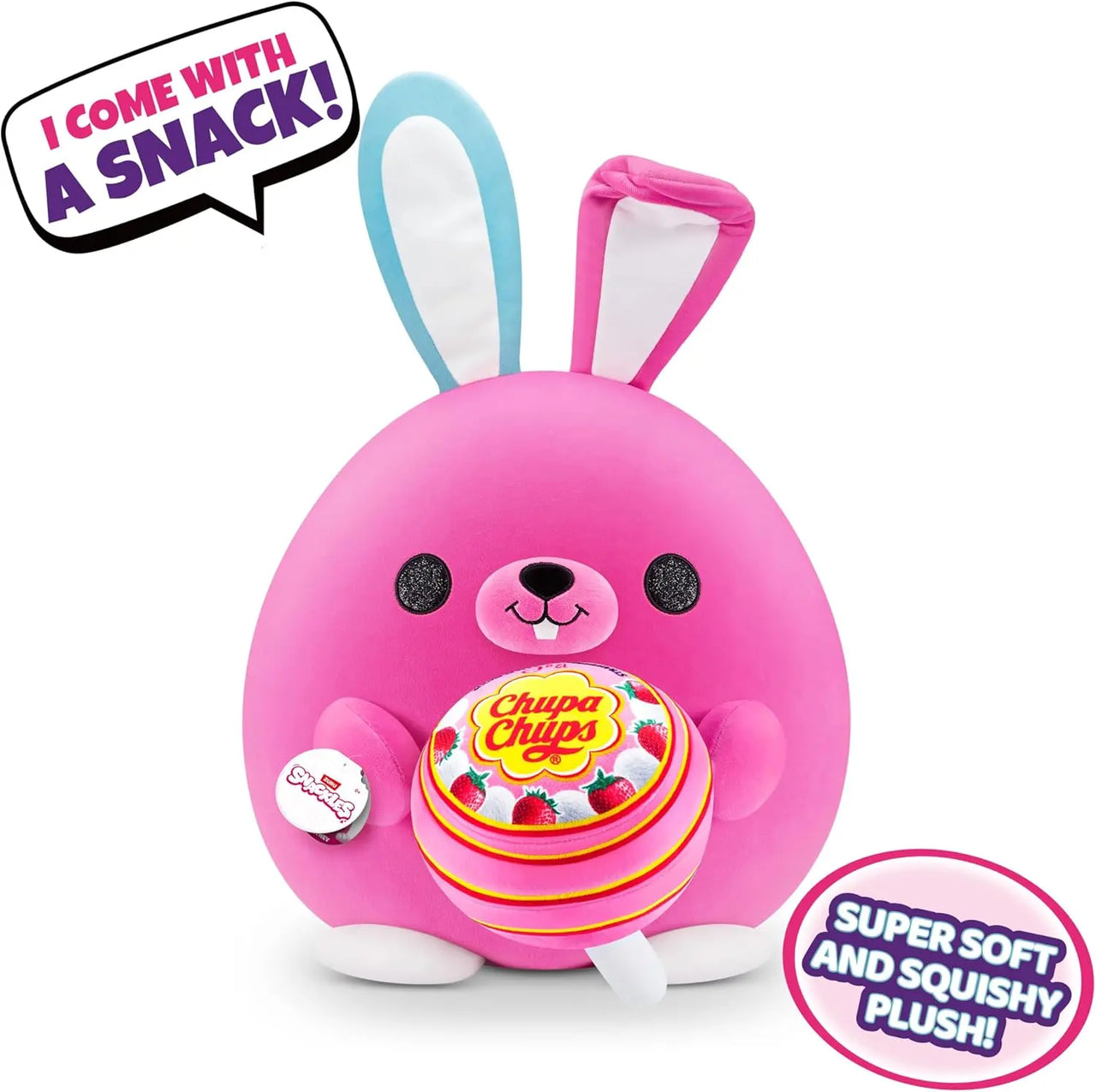 Snackles Series 1 Wave 2 Super Sized 35cm Bunny with Chupa Chups Plush Zuru