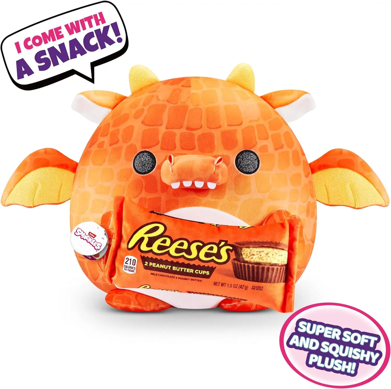 Snackles Series 1 Wave 2 Super Sized 35cm Dragon with Reese's Plush Zuru