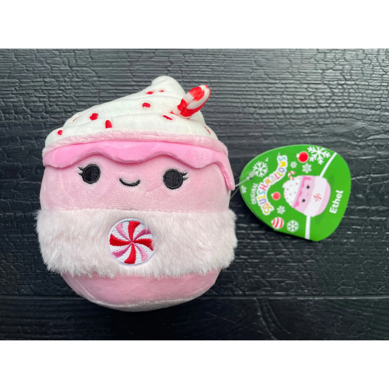 Squishmallow Christmas Plush Toy 5" Ethel Peppermint Latte Squishmallows