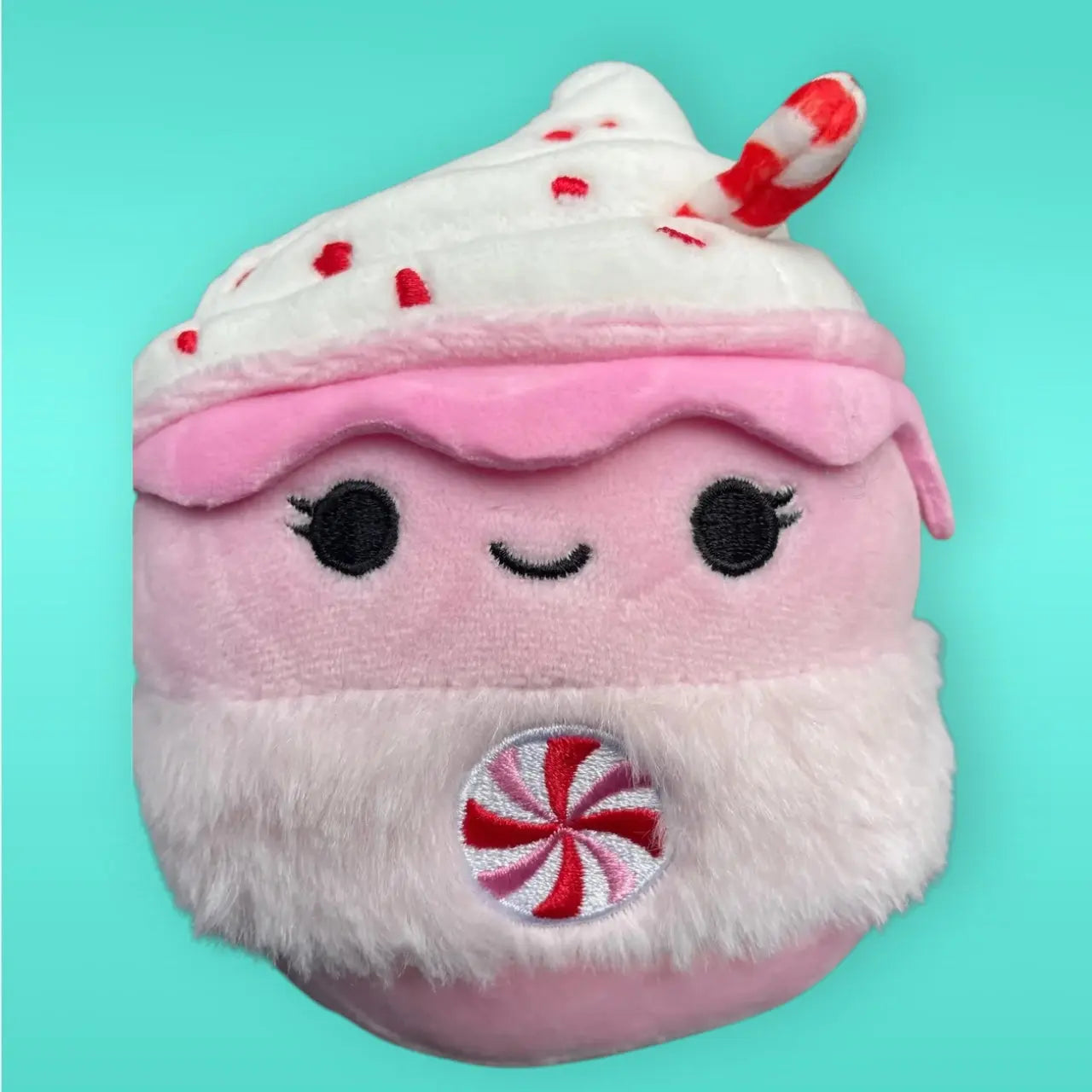 Squishmallow Christmas Plush Toy 5" Ethel Peppermint Latte Squishmallows