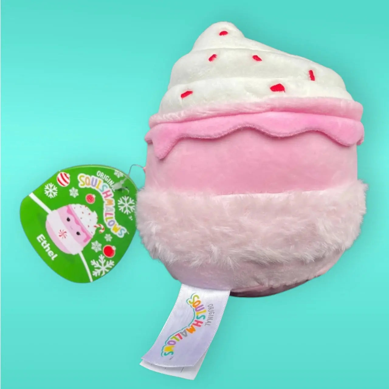 Squishmallow Christmas Plush Toy 5" Ethel Peppermint Latte Squishmallows